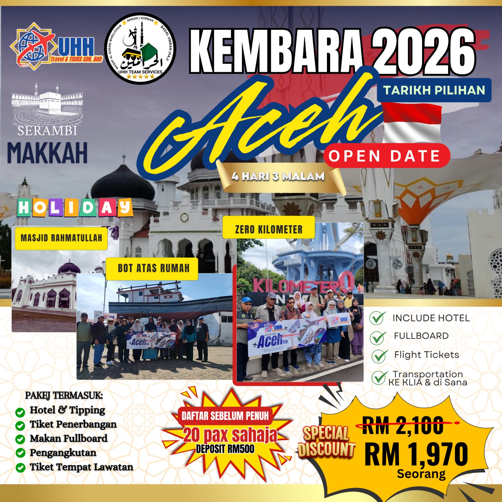 Pakej Kembara Aceh 2026 – 4 Hari 3 Malam | Open Date